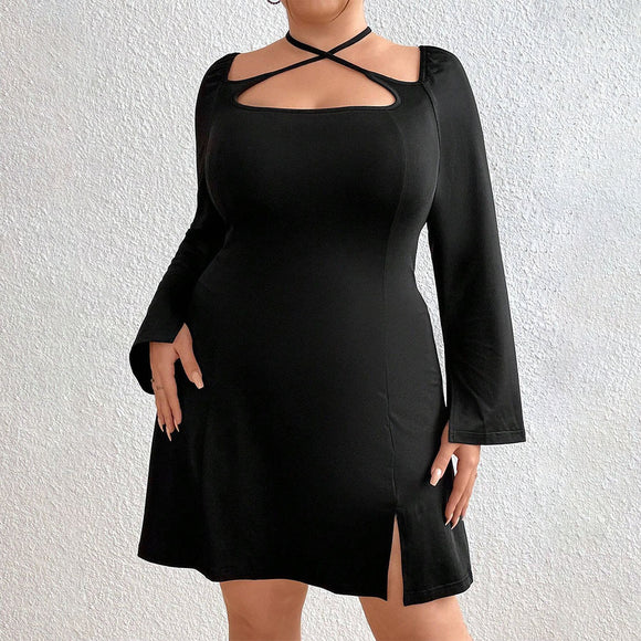 Plus Size Autumn Long Sleeve Sexy Dress Tight Sexy Women Clothing