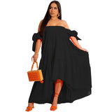 Spring Summer Women Clothing Sexy Off The Shoulder Large Swing Dress