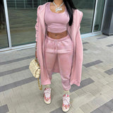 Autumn Women Clothing Long Sleeve Hooded Casual Sports  Two Piece Set