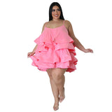 Women Clothes Sexy Sleeveless Ruffled Adjustable Shoulder Strap Dress Women