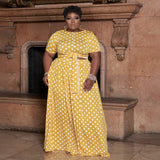 Plus Size Dot Casual Two-Piece Suit Polka Dot  Women Suit