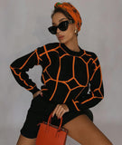 Russian   round Neck Line Pattern Woolen Top
