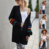 Autumn Winter Cardigan Sweater Women Clothing Plus Size Loose Long Sleeve Mid-Length Coat