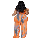 Plus Size Suspender Printed Loose Casual  Women Clothing One-Piece Trousers