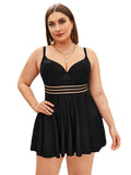 Plus Size Split Swimsuit Women High Waist Tankini Strap Swimwear
