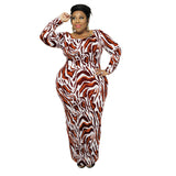 Plus Size Autumn Winter Leopard Print Slim Fit  Women Dress