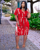 Plus Size Women Clothing Classic Printing Dress