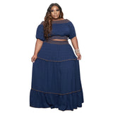 Plus Size Spring Women Wear Suit Two Piece Skirt