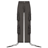Self-Built Station Autumn Winter Women's Street Hip Hop Low Waist Tooling Denim Pants Casual Pants