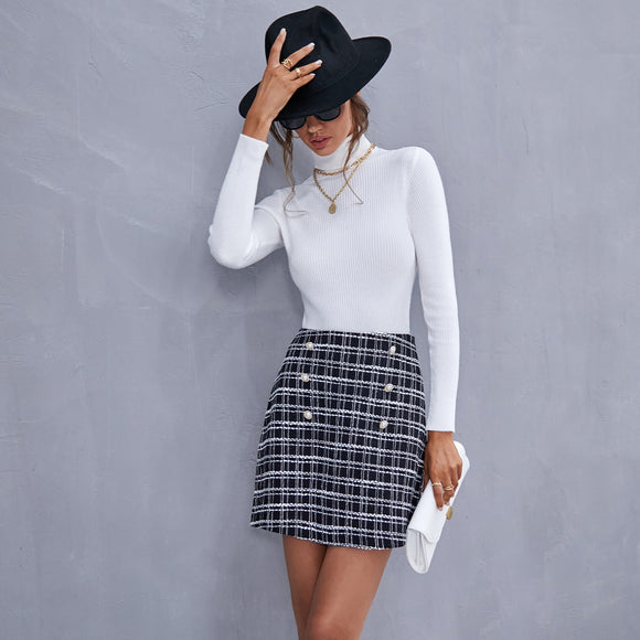 Long Sleeve Slim Fit Skirt