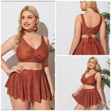 Plus Size New Sexy  Printed Split Bikini Swimsuit