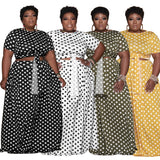 Plus Size Dot Casual Two-Piece Suit Polka Dot  Women Suit
