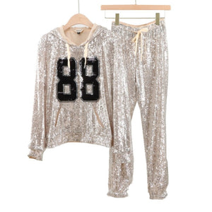 Casual Lady Graceful Sweatshirt Suit Two Piece Set Summer Women Clothing