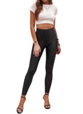 Cropped Leggings Women Autumn Clothing New Elastic Animal Print Tight Street Skinny Leather Pants Women