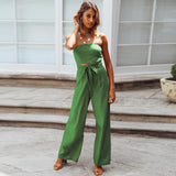 Casual Fashion Set Sexy Backless Slim Fit Jumpsuit  Straight Leg Trousers Set Spring Summer New