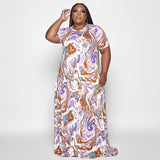 Plus Size Women Clothes Abstract Printing Casual Loose Dress