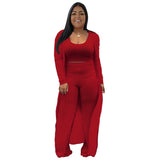 Plus Size Women Clothing   High Elastic Sunken Stripe Three-Piece Suit Tight Sexy Nightclub Women Clothing