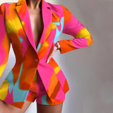Autumn Winter  Women  Clothing Elegant Slim Short Pants Two-Piece Set Suit
