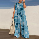 Plus Size Casual Wide Leg Printed Jumpsuit
