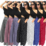 Personality Houndstooth Printed Flared Pants Wide Leg Casual Pants Autumn Winter Wide Leg Pants Plus Size