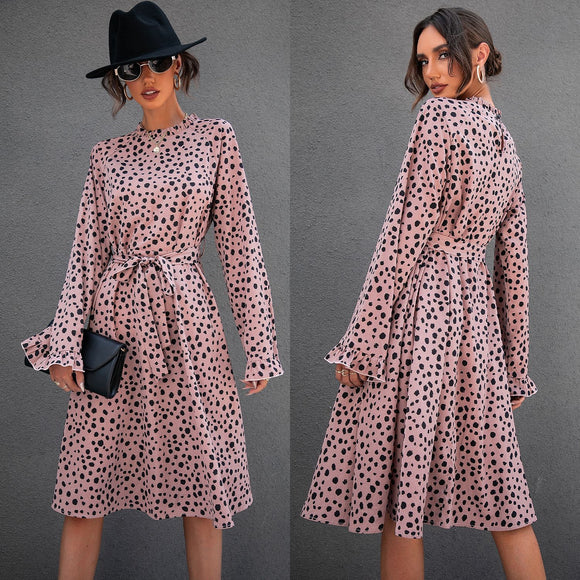 V-Neck Long Sleeve Casual Dress