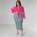 Plus Size Spring Strap Young Hip Bag Two Piece Dress Women Clothing