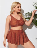 Plus Size New Sexy  Printed Split Bikini Swimsuit