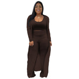 Plus Size Women Clothing   High Elastic Sunken Stripe Three-Piece Suit Tight Sexy Nightclub Women Clothing