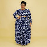 Plus Size Autumn Winter Printing Casual Set Women two piece set