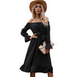Off Shoulder Loose Long Sleeve Dress