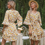 Casual Slim Fit Medium Sleeve Dress