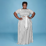 Plus Size Dot Casual Two-Piece Suit Polka Dot  Women Suit