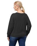 Plus Size Women Clothes Autumn Long Sleeve Solid Color Irregular Asymmetric Criss Cross Women Casual T-shirt