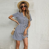 V Neck Short Sleeve Dress