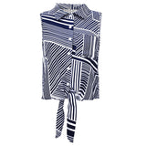 Summer Sleeveless Design Blouse Single Breasted Irregular Asymmetric Striped Women Shirt