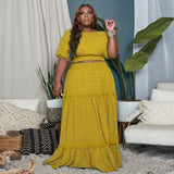 Plus Size Spring Women Wear Suit Two Piece Skirt