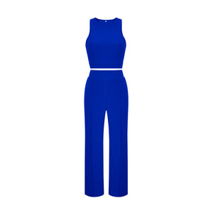 Summer Pants Suit Solid Color Office Sleeveless Vest Pants Casual Two Piece Suit Women