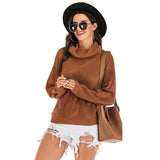 Leisure Round Neck Long Sleeve Pullover Shirt