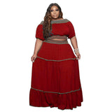 Plus Size Spring Women Wear Suit Two Piece Skirt