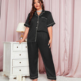 Plus Size Summer Casual Pajamas Two Piece Loose Trousers Pajamas Thin Homewear