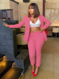 Office Lady Solid Colors Blazer Women Single Button Plus Size Casual Commute Pant Suits 2021 Business Suit Long Sleeve Blazers|Pant Suits|