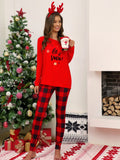 Women's Christmas Pattern Plaid Homewear Set