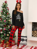 Women's Christmas Pattern Plaid Homewear Set
