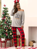 Women's Christmas Pattern Plaid Homewear Set