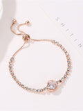 Fashion Rose Gold Heart Zircon Bracelet Simple Alloy Diamond Ladies Bracelet Bracelet