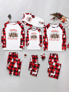 Christmas parent-child printed home pajamas two-piece set