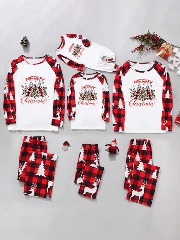 Christmas parent-child printed home pajamas two-piece set