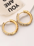 Rhombus artificial gemstone earrings