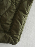 Women's new half-zip loose waterproof cape-style cotton half-sleeved diamond check pullover jacket