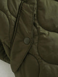 Women's new half-zip loose waterproof cape-style cotton half-sleeved diamond check pullover jacket